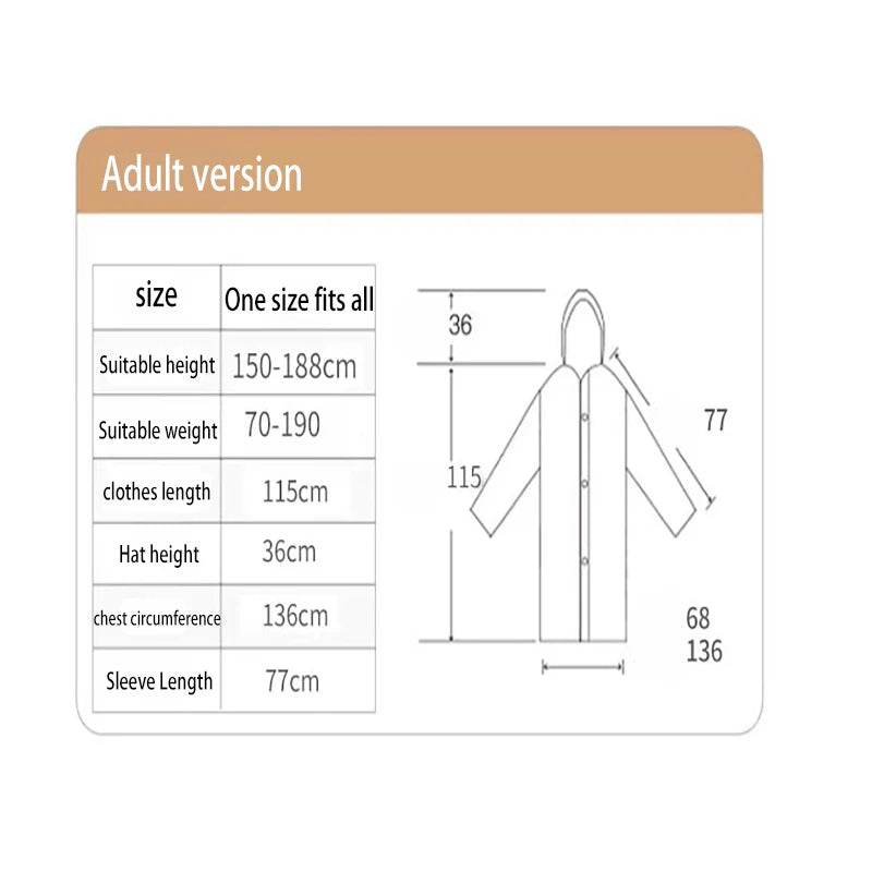 Lightweight Hooded EVA Raincoat