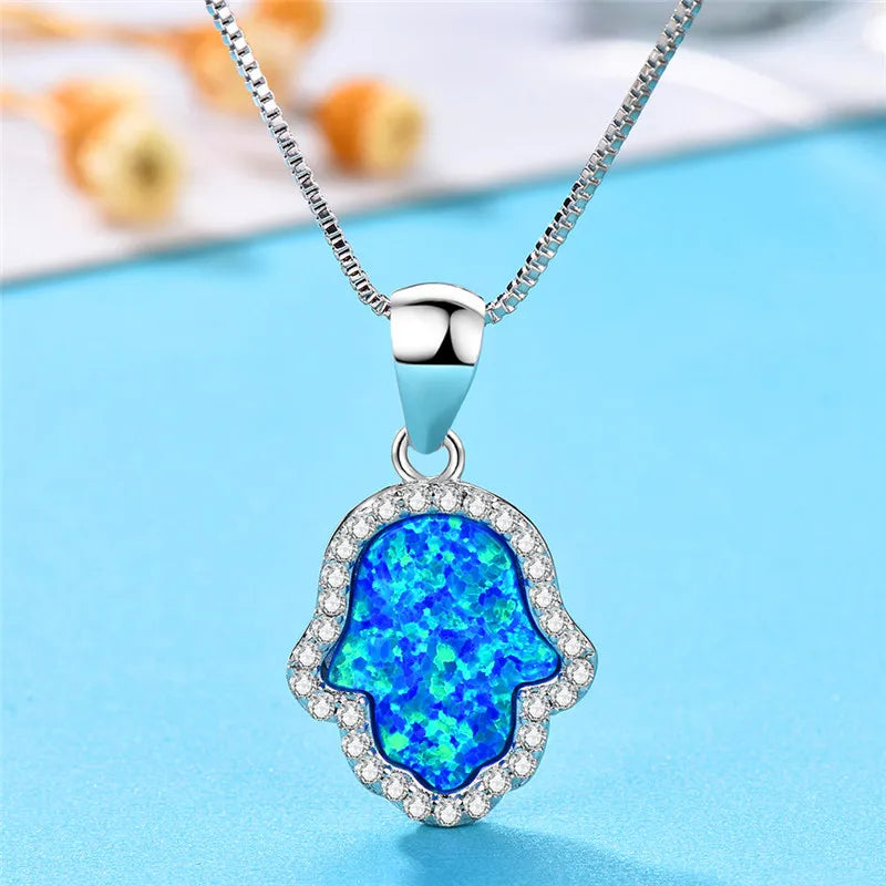 Boho Cactus Opal Necklace – Cute Nature-Inspired Pendant Jewelry