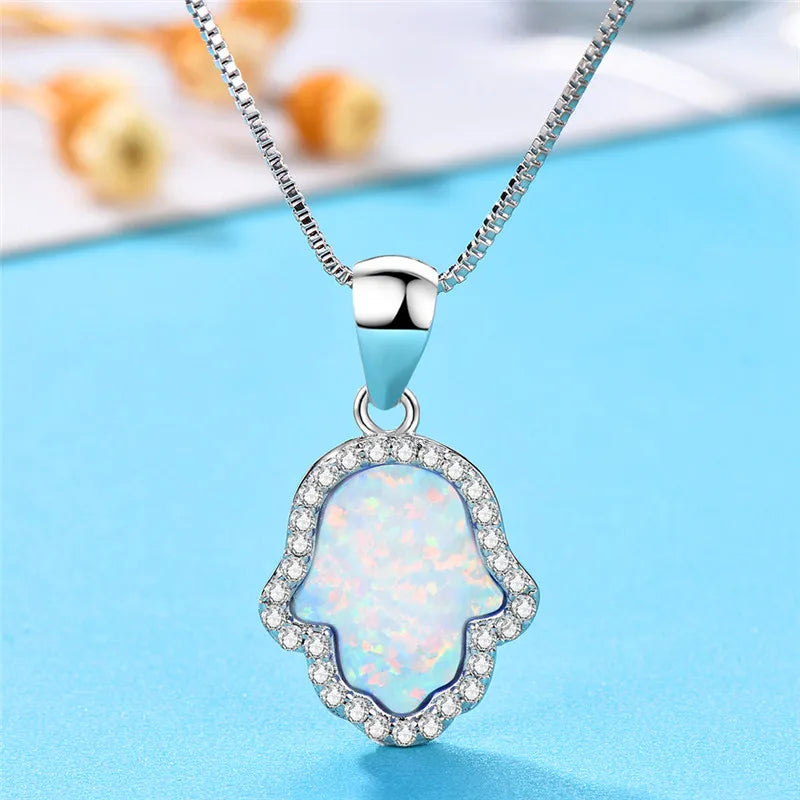 Boho Cactus Opal Necklace – Cute Nature-Inspired Pendant Jewelry