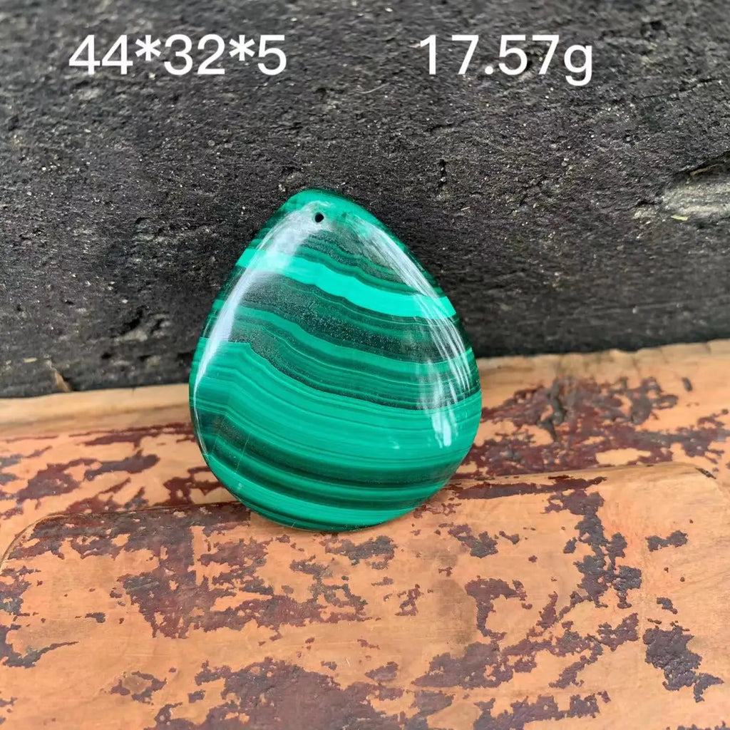 Natural Malachite Chrysocolla Pendant Necklace – Water Drop Gemstone Jewelry for Women & Men