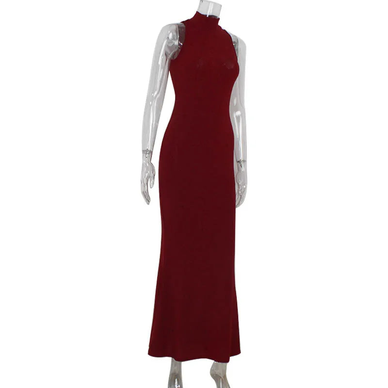 Red Sequin Sleeveless Bodycon Maxi Gown