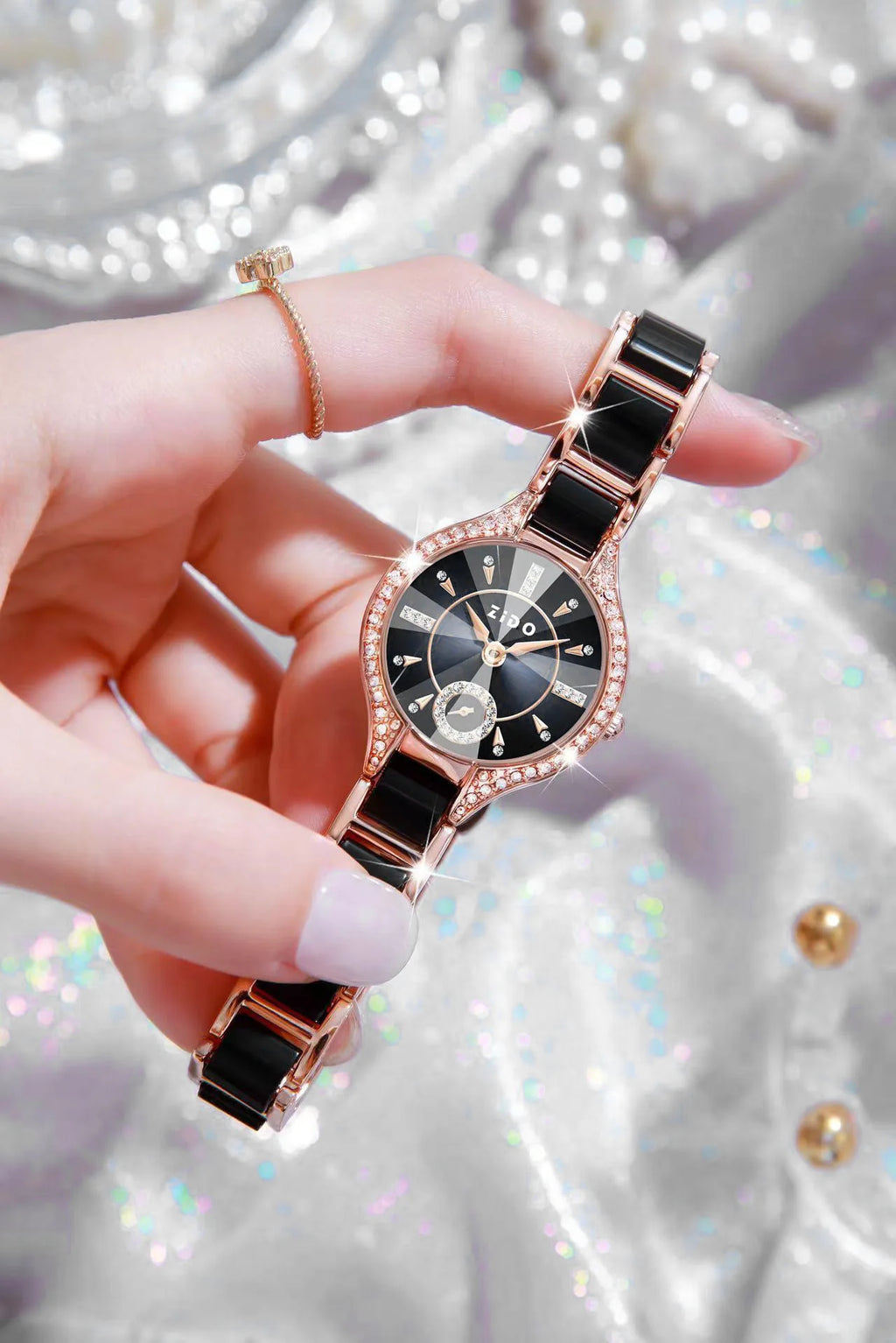 Retro Diamond Women's Watch – Waterproof Light Luxury Stainless Steel