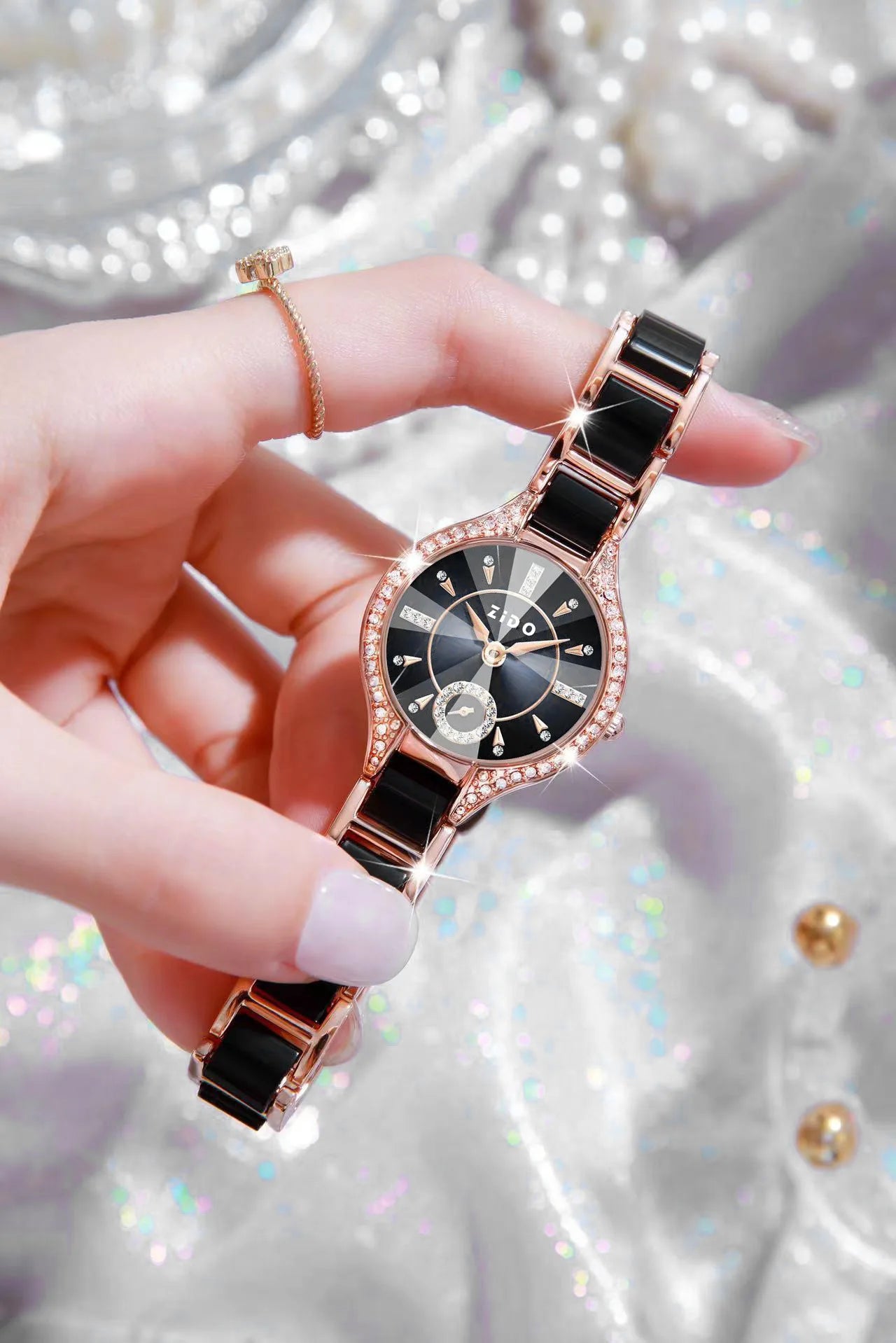 Retro Diamond Women's Watch – Waterproof Light Luxury Stainless Steel