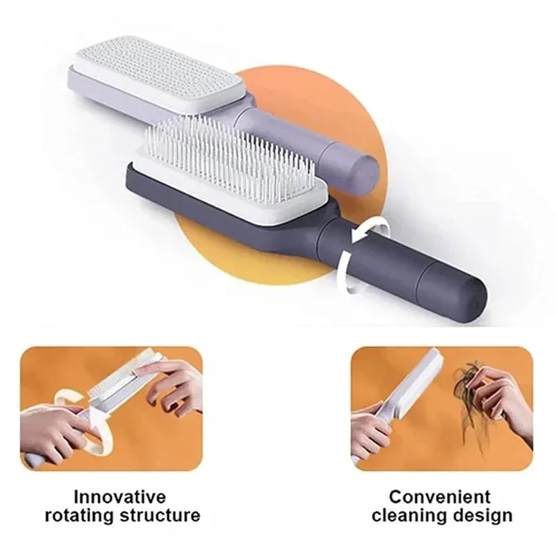 Self-Cleaning Hairbrush – One-Click Hair Removal Detangling Brush