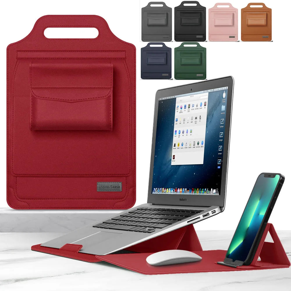 Laptop Sleeve for Infinix XBOOK B15 15.6inch – Foldable Stand, Mouse Pad & Phone Holder All-in-One