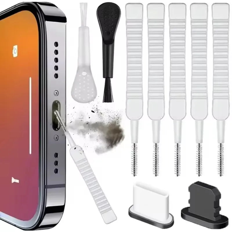 Phone Cleaning Kit | Speaker & Charging Port Brush for iPhone, Samsung & Type-C