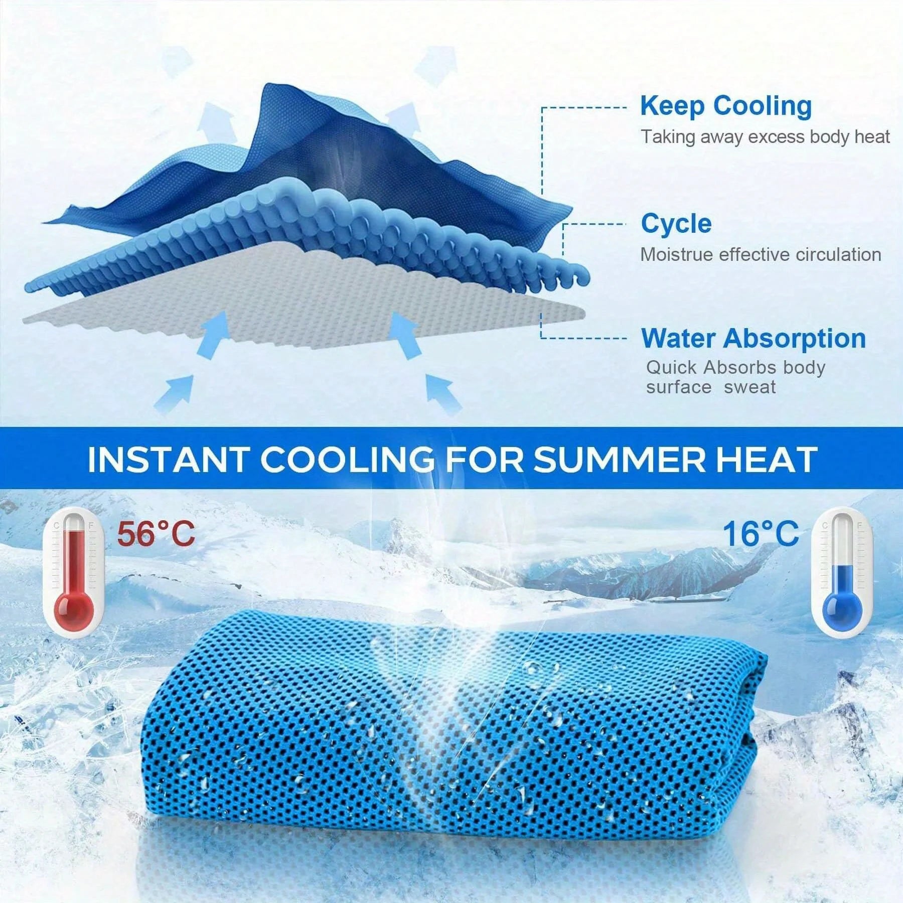 Sports Cooling Towels 4-Pack – Instant Cooling for Gym, Yoga & Outdoor