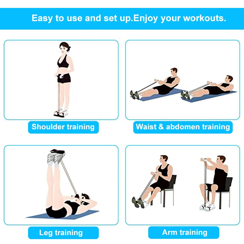 4-in-1 Resistance Band Rope – Full Body Home Workout Set