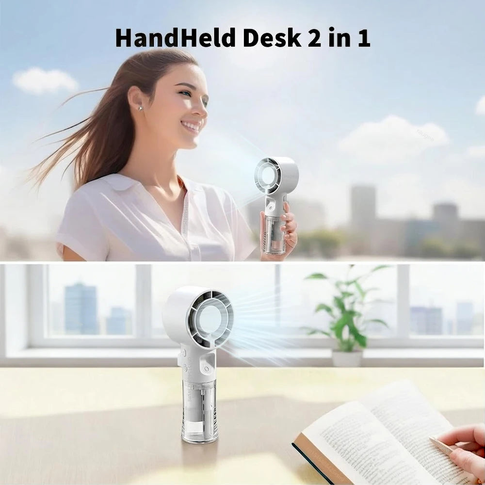 Portable Misting Fan – 4-Speed Personal Cooling Device with USB-C