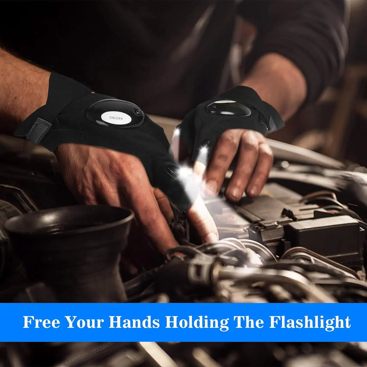 Hands-Free LED Flashlight Gloves