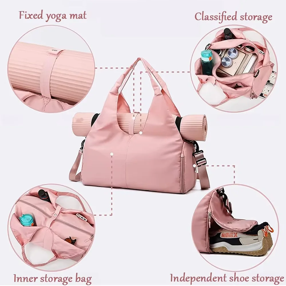 Yoga Mat Gym Bag – Large Capacity Sports & Travel Bag for Women & Men