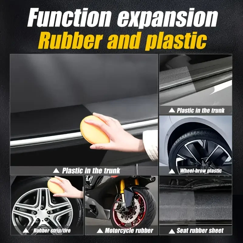 All-in-One Plastic & Rubber Repair Cream | Instant Black Restoration & Scratch Remover