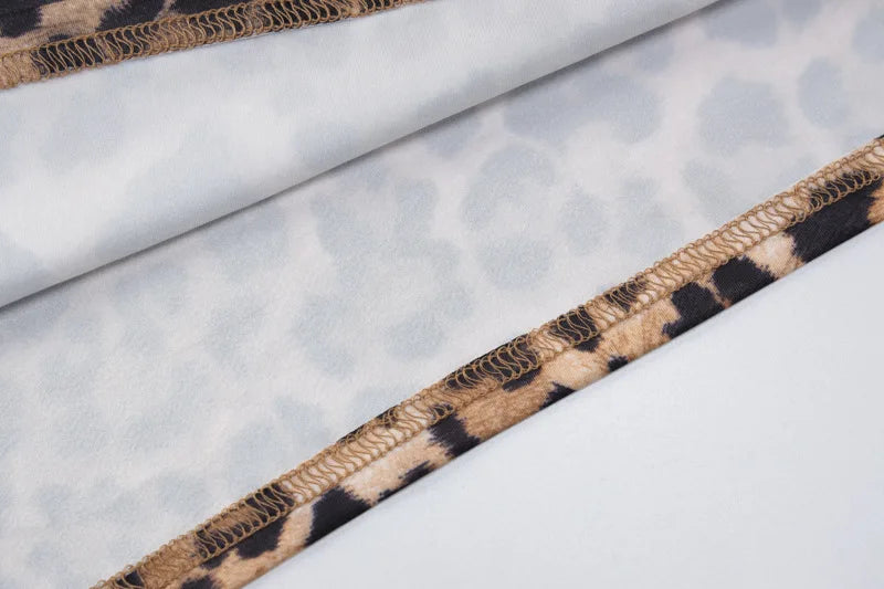Leopard Print Chain Strap Maxi Dress