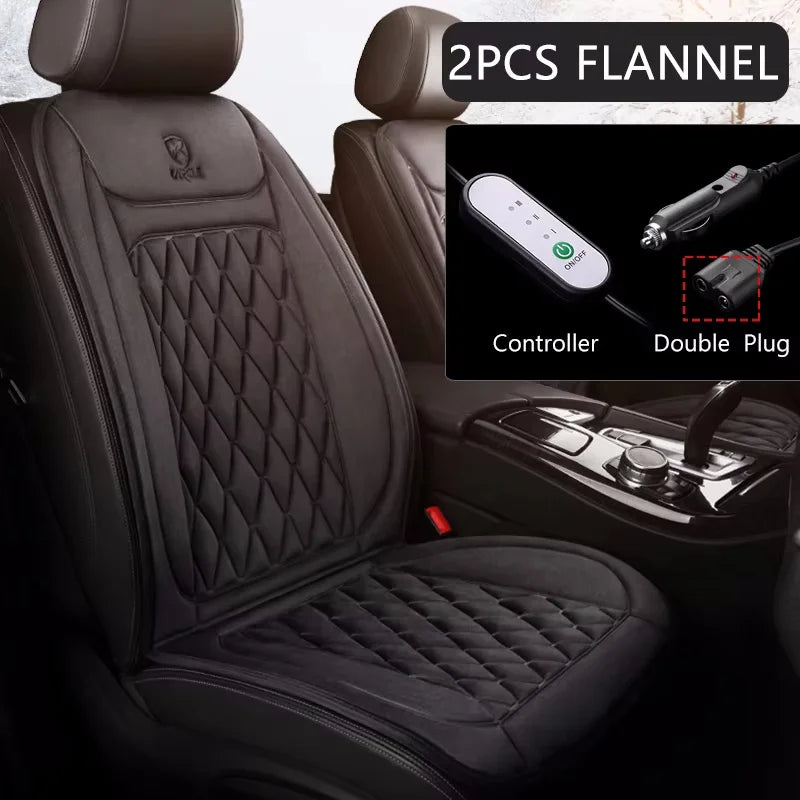 12V Heated Car Seat Cushion | Winter Warmer Seat Cover with 3 Heat Modes