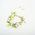 Handmade Ceramic Sunflower Bracelet – Adjustable Wax Cord Boho Floral Jewelry for Women