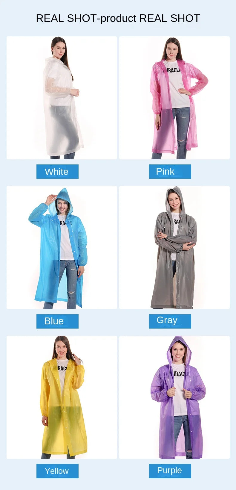 Packable Button-Front EVA Raincoat