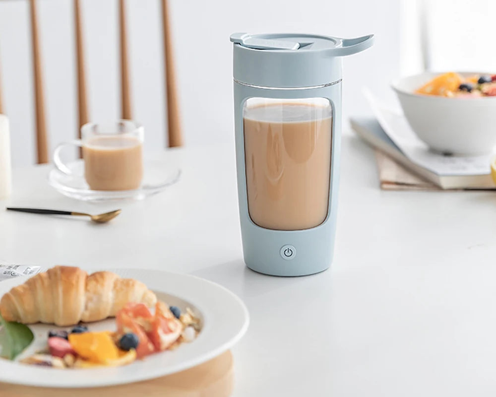 Electric Protein Shaker Bottle – 650ml USB Rechargeable Blender Cup