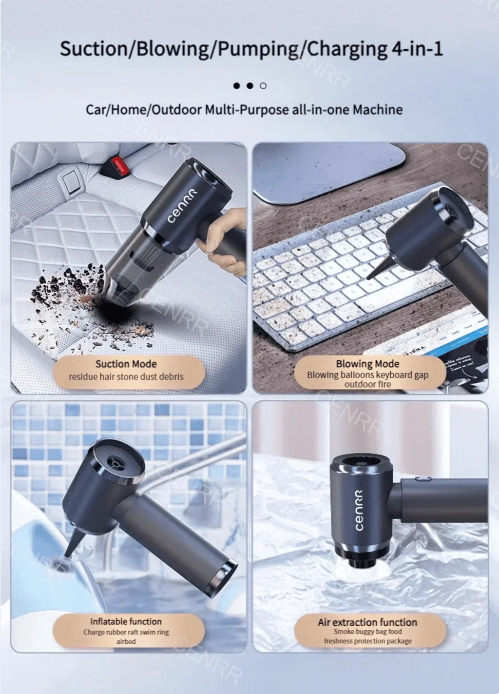 CENRR Car Vacuum Cleaner 210,000PA | Powerful Handheld Wireless Blower