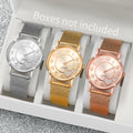Fashion Heart Women's Quartz Watch & Butterfly Jewelry Set – 3/6PCS Golden Plastic Band Wristwatch