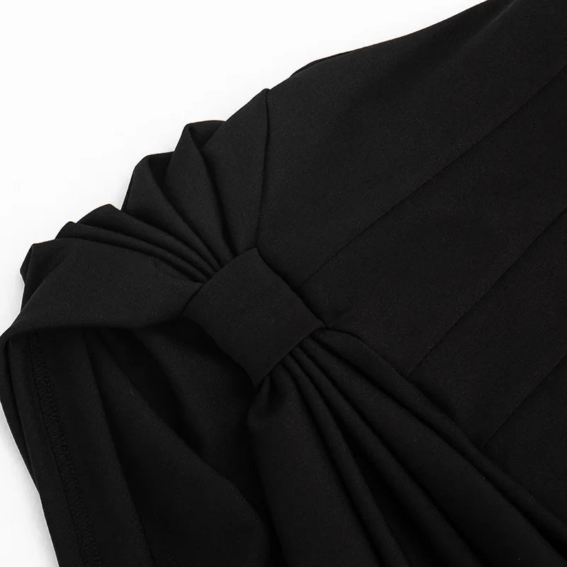 Sexy Lapel Half Sleeve Ruched Mini Dress