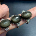 Natural Obsidian Adjustable Ring – Vintage Fine Jewelry for Women