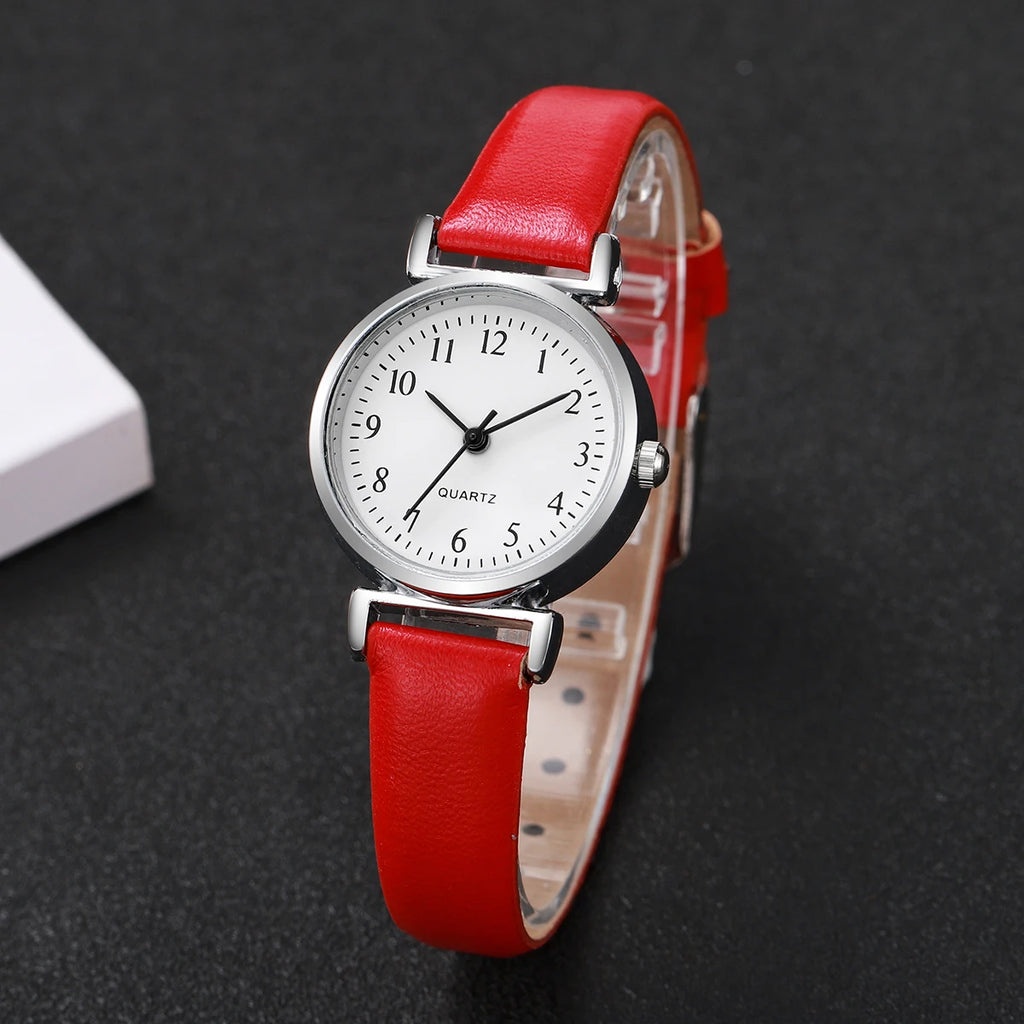 Fashion Small Dial Women's Quartz Watch – Leather Band Analog Wristwatch