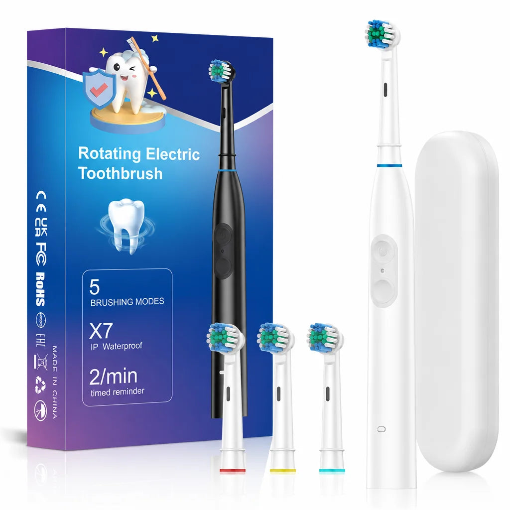 5-Mode Electric Toothbrush – IPX7 Waterproof, 15-Day Battery, USB-C