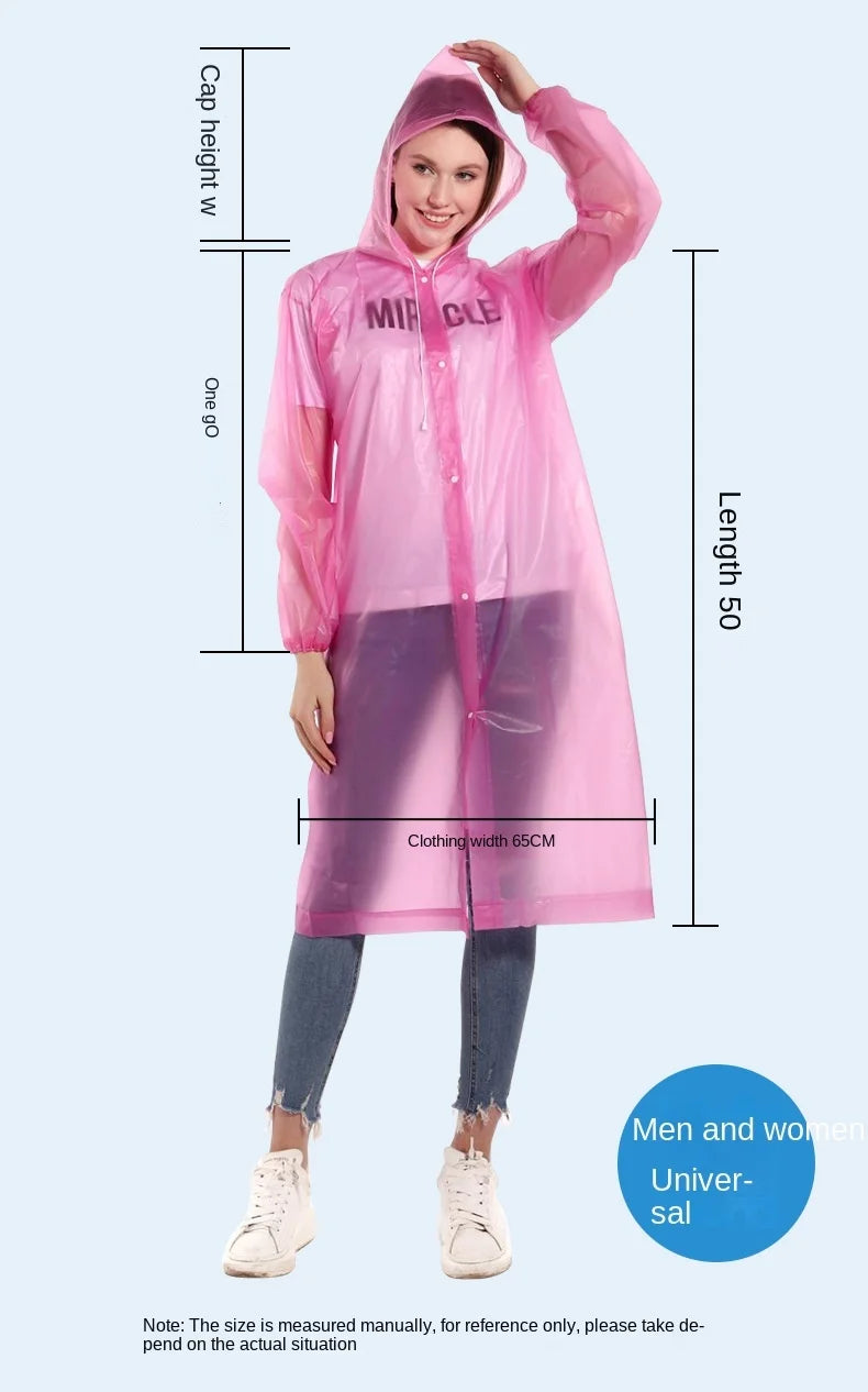 Packable Button-Front EVA Raincoat