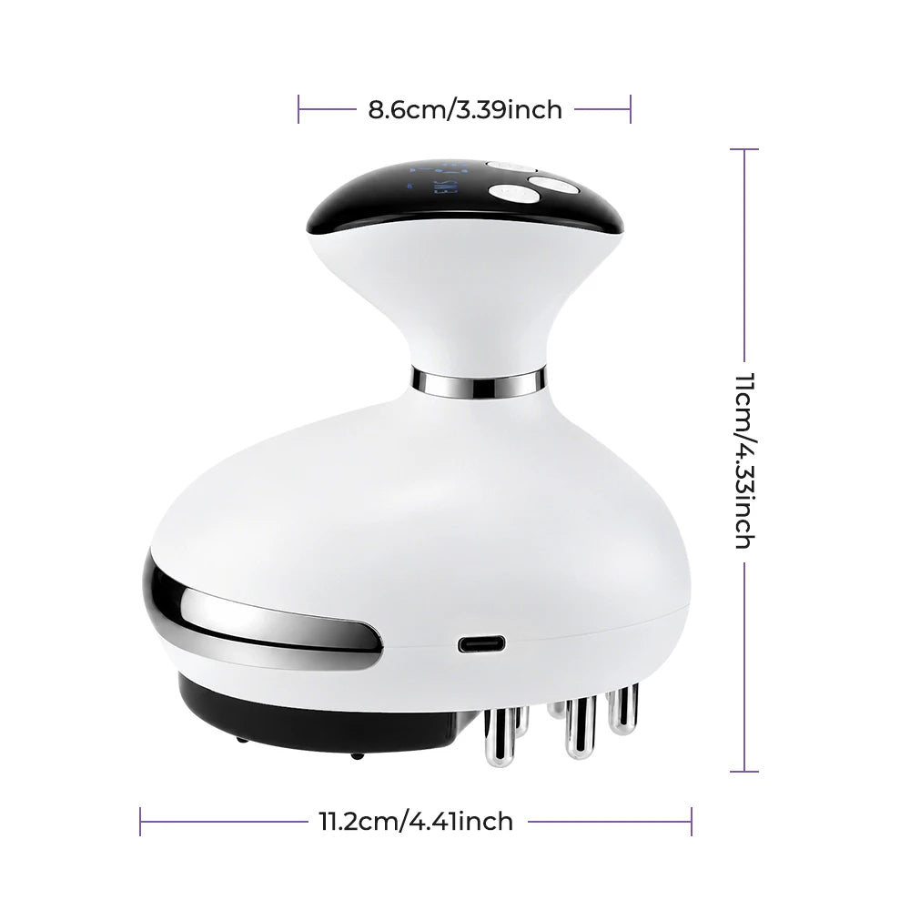 Electric Cupping Massager 9 Levels Suction Red Light Gua Sha Scraper Steel Beads LED Display Rechargeable Portable