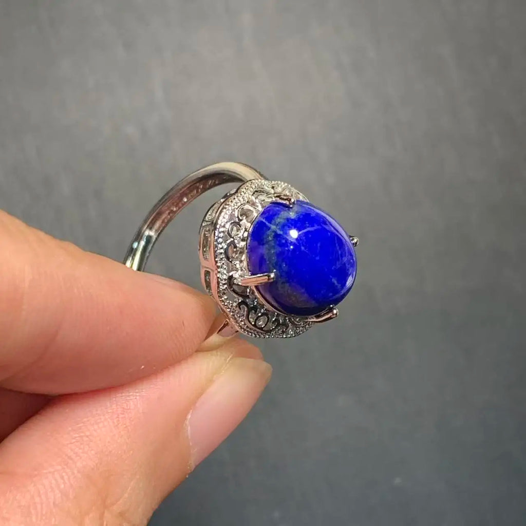 Natural Lapis Lazuli Adjustable Ring – Vintage Fine Jewelry for Women