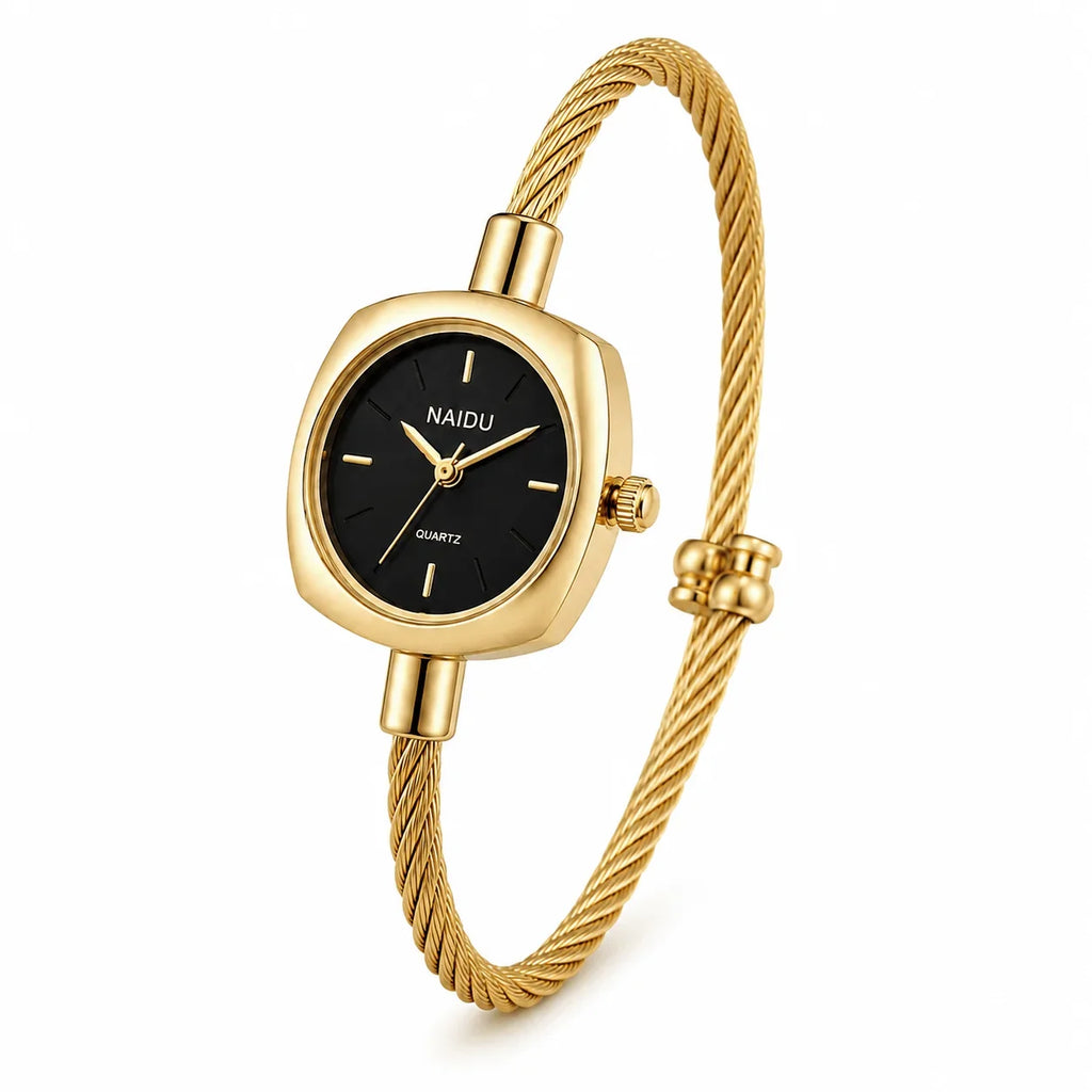 Women's Gold Bangle Watch – Luxury Stainless Steel Quartz