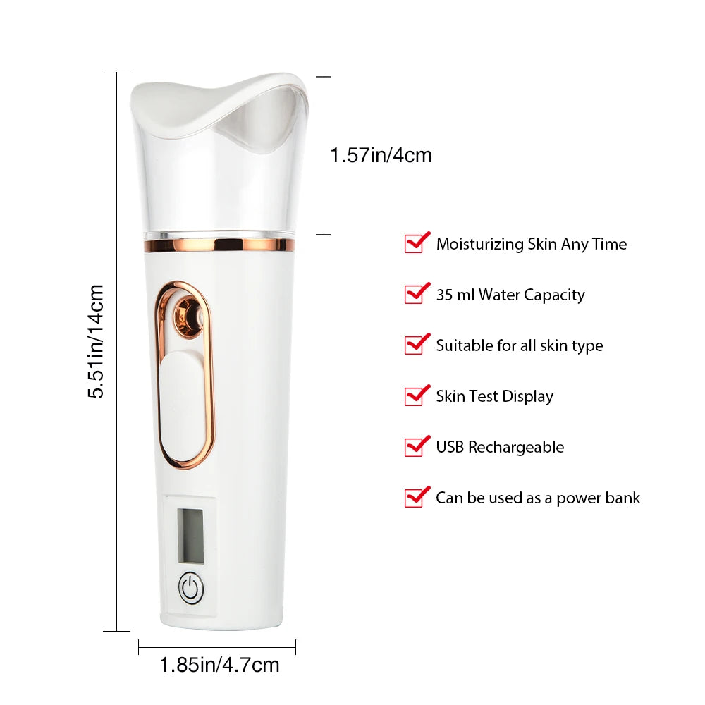 Mist Facial Sprayer – Rechargeable Portable Skin Humidifier & Nebulizer