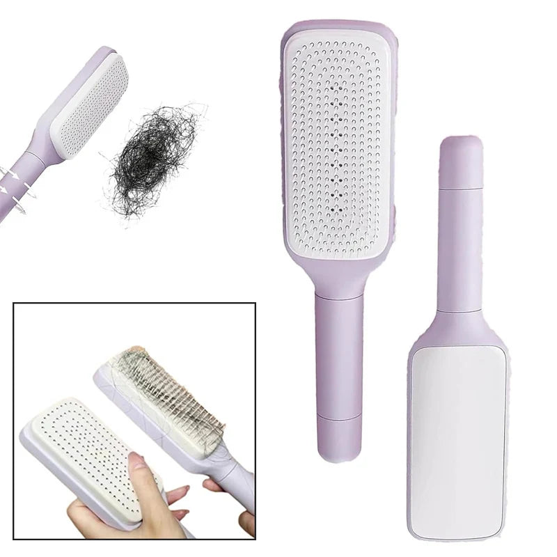 Self-Cleaning Hairbrush – One-Click Hair Removal Detangling Brush