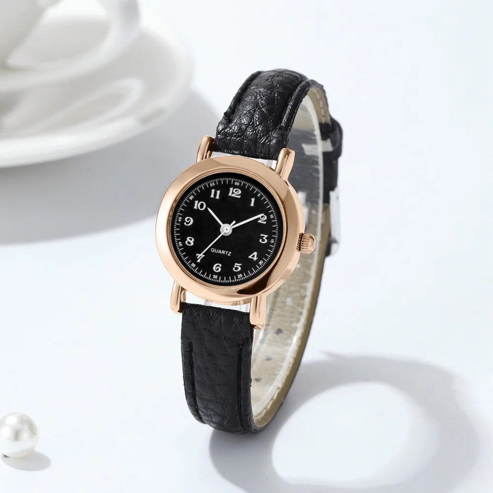 Fashion Small Dial Women's Quartz Watch – Leather Band Wristwatch