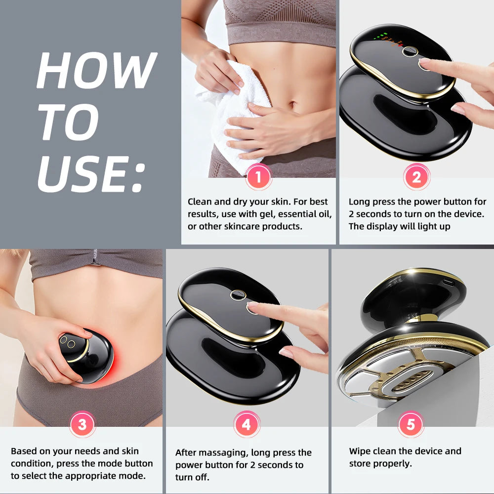 LED Face & Body Massager – 4 Modes Color Light Vibration Skin Care Tool
