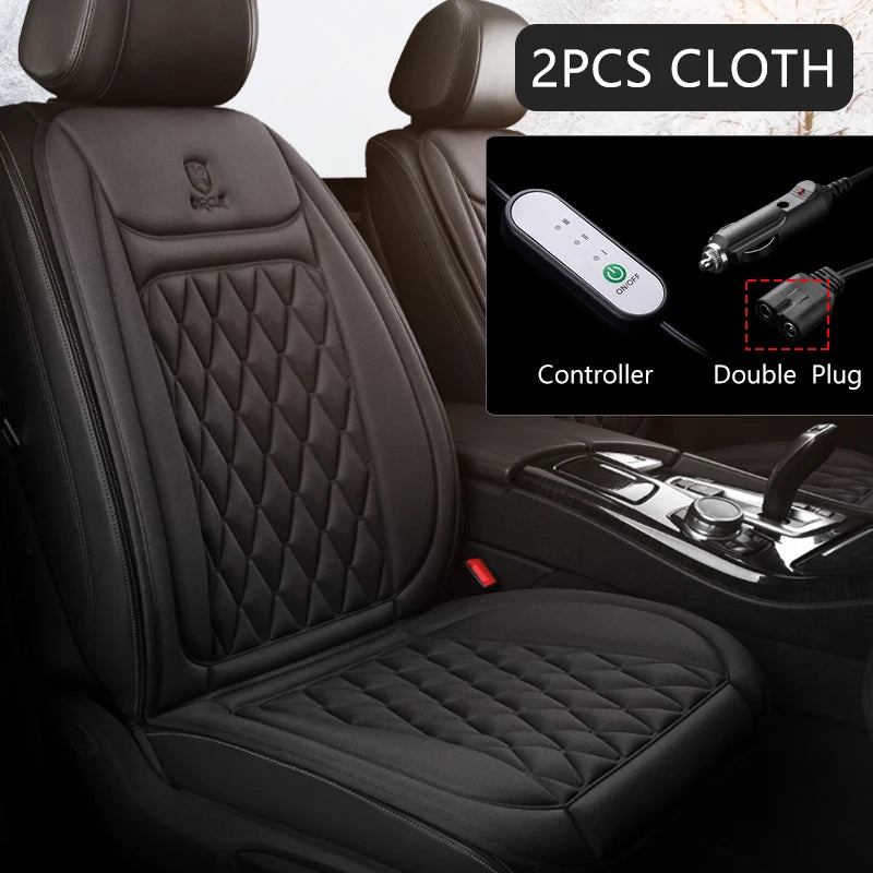 12V Heated Car Seat Cushion | Winter Warmer Seat Cover with 3 Heat Modes