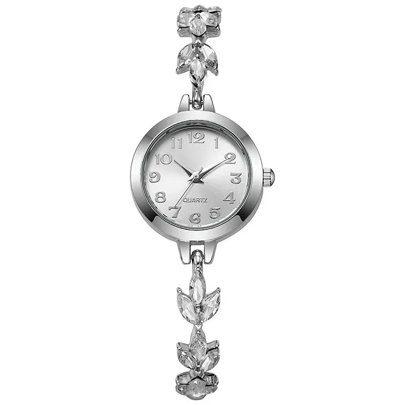 Elegant Women's Rhinestone Bracelet Quartz Watch – Luxury Ladies Wristwatch Gift