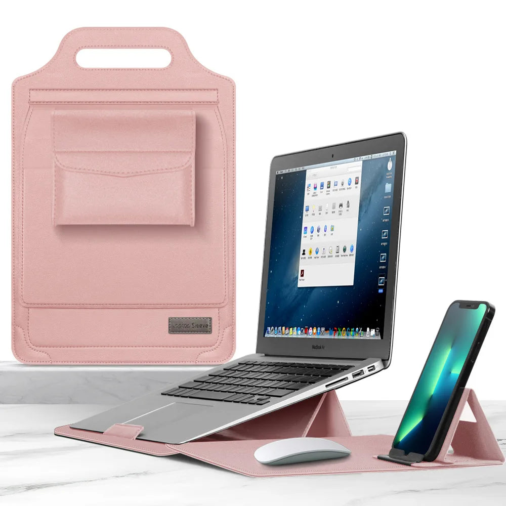 Laptop Sleeve for Infinix XBOOK B15 15.6inch – Foldable Stand, Mouse Pad & Phone Holder All-in-One