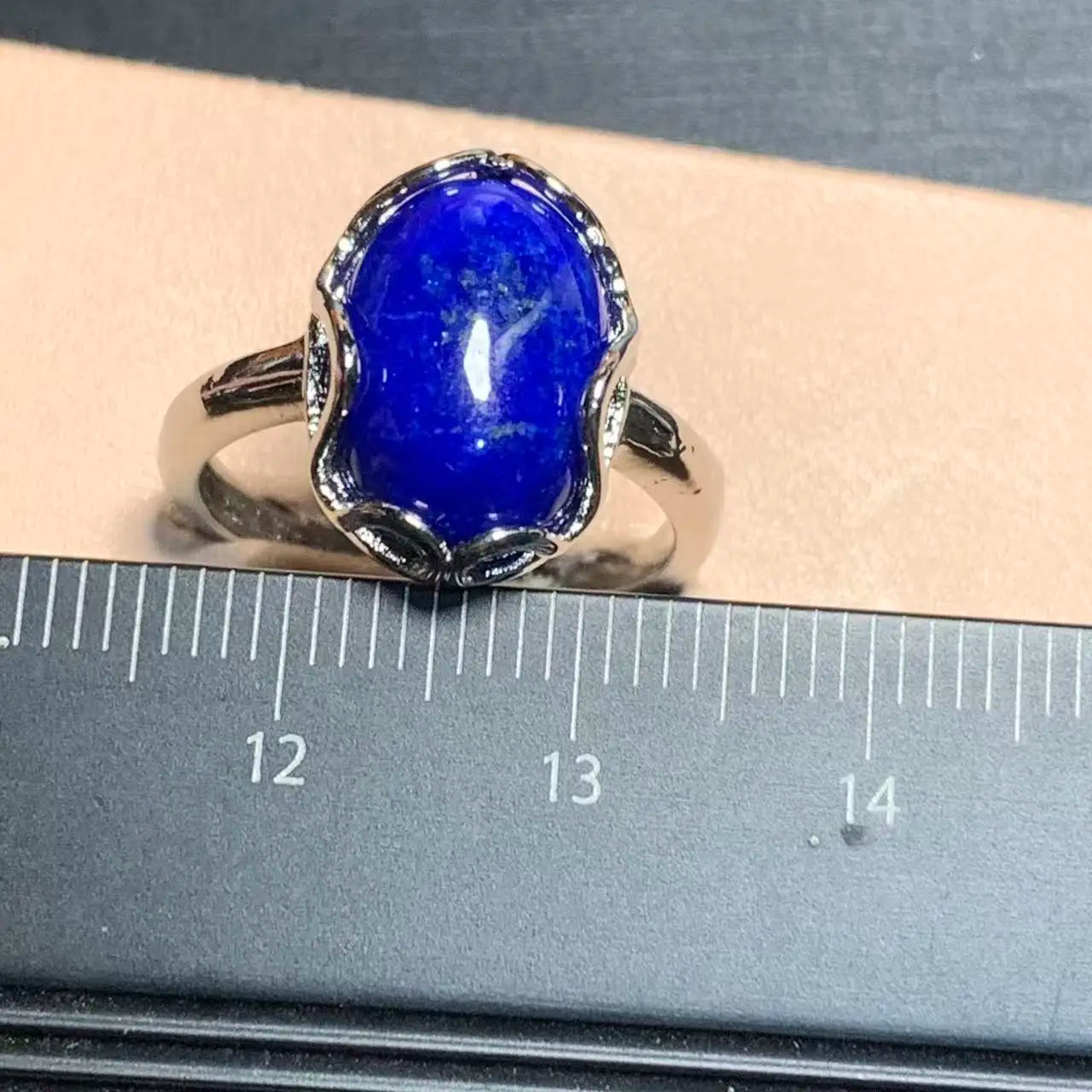 Natural Lapis Ring – Adjustable Vintage Gemstone Ring for Women