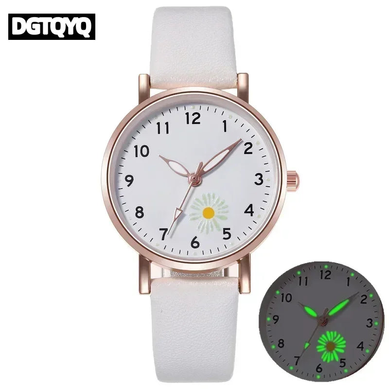 Luxury Watches for Women Luminous Retro Female Watch Ladies Belt Back Light Leather Strap Quartz Wristwatches Montre Femme