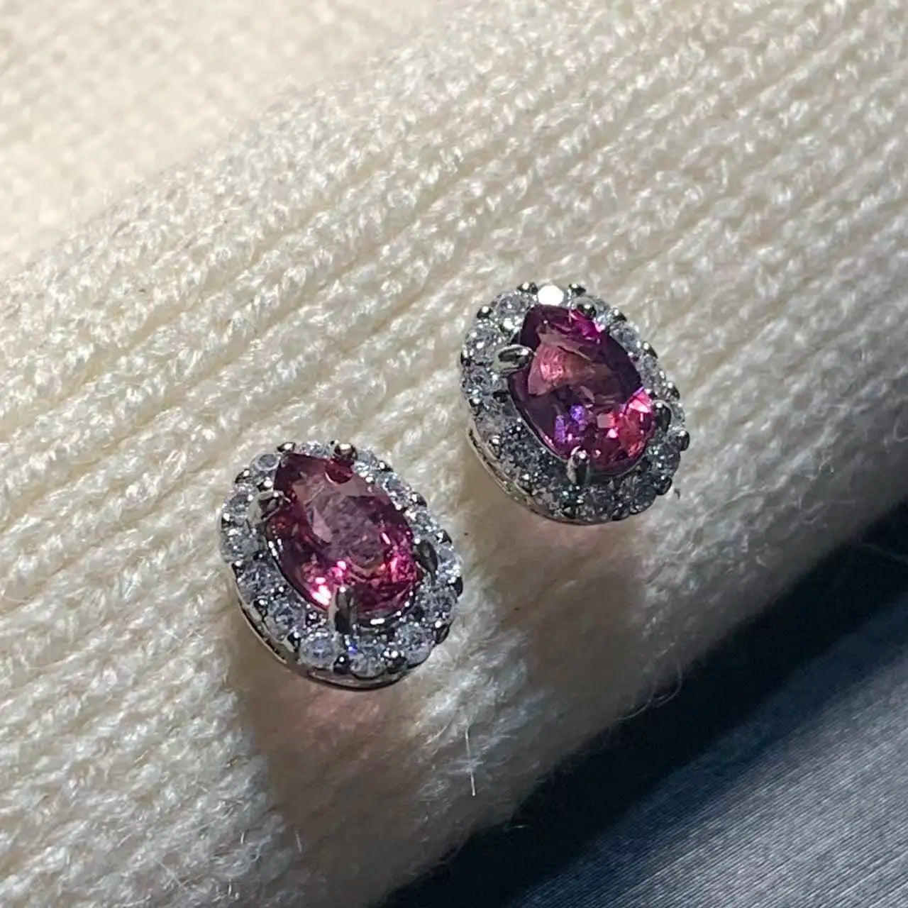 Natural Garnet Copper Stud Earrings – Genuine Red Gemstone for Women
