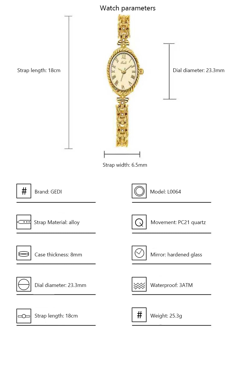 Gold Bracelet Watch for Women – Waterproof Fashion Quartz