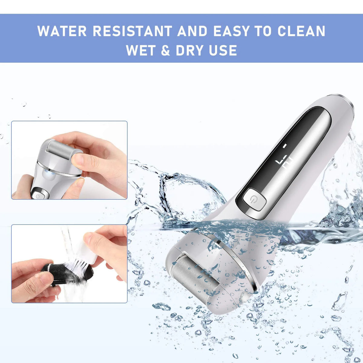 Electric Foot Callus Remover | 18-in-1 Pedicure Kit with 3 Roller Heads