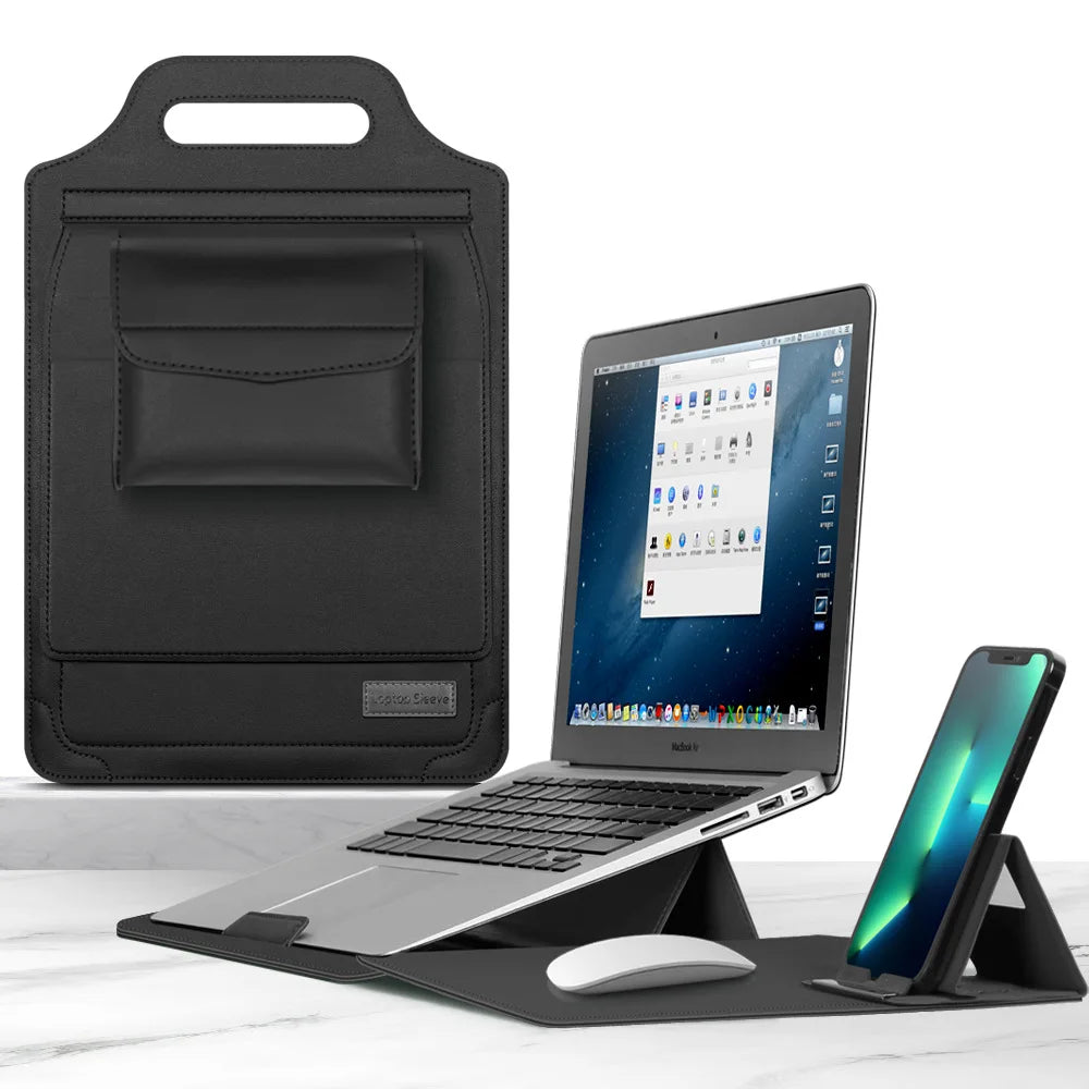 Laptop Sleeve for Infinix XBOOK B15 15.6inch – Foldable Stand, Mouse Pad & Phone Holder All-in-One