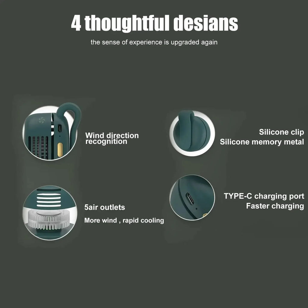 Mini Clip-On Fan – Portable Personal Cooling Fan with 3 Speeds
