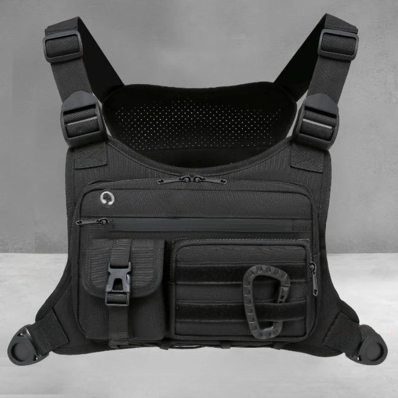 Tactical Running Vest Bag – 6-Pocket Chest Pack for Running & Hiking