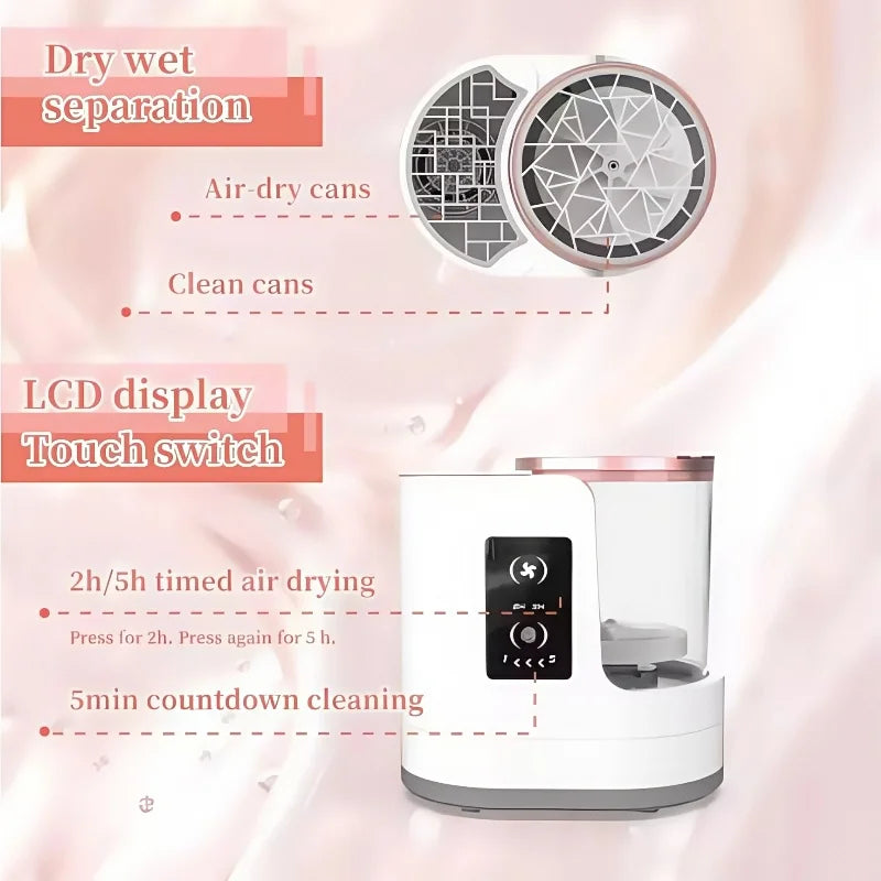 3-in-1 Electric Makeup Brush Cleaner & Dryer – Fast Spin Cleaning Machine