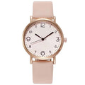 Women's Casual Leather Quartz Watch – Arabic Numbers Analog Wristwatch