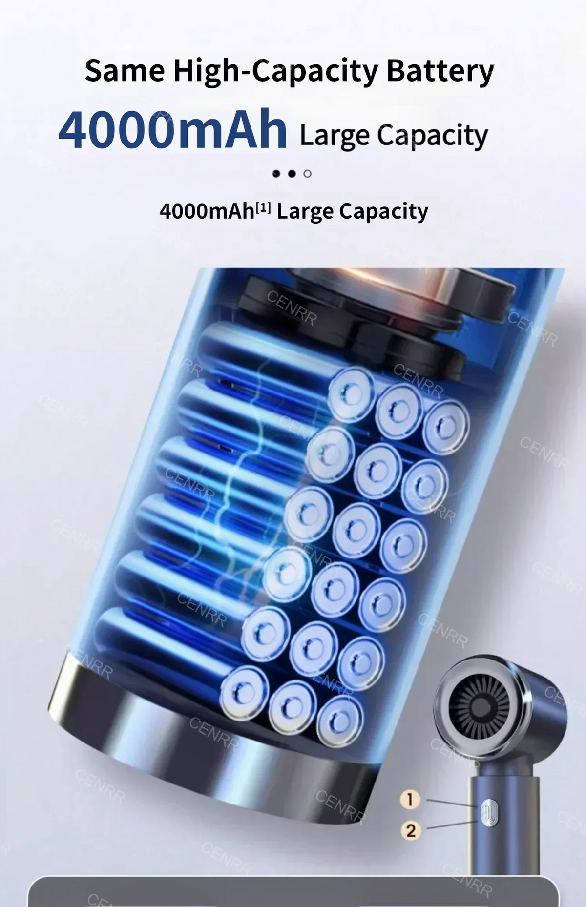 CENRR Car Vacuum Cleaner 210,000PA | Powerful Handheld Wireless Blower
