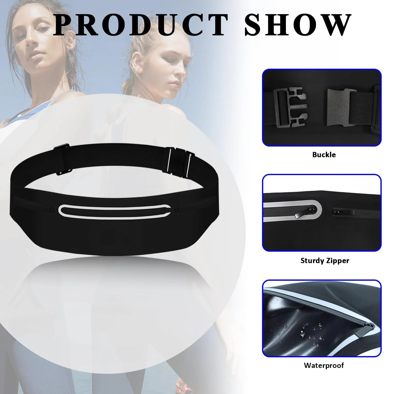 Waterproof Running Waist Bag – Invisible Fanny Pack for Gym & Outdoor